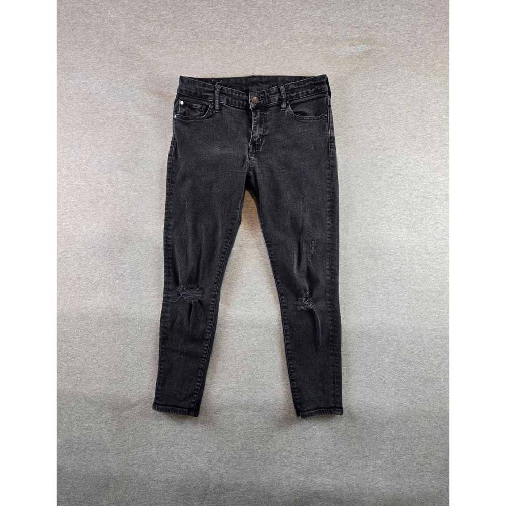Ralph Lauren Denim & Supply Jeans Womens 30 Black Morgan Crop Skinny Distressed